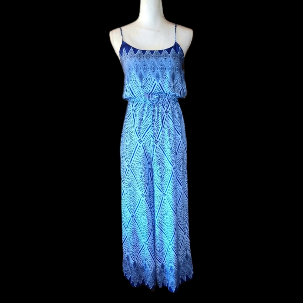 Blue Patterned Jumpsuit - Picture 4 of 10
